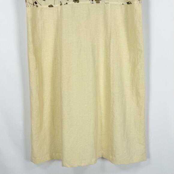 Vintage Tropism Women's Floral Mixed Media Dress Medium Yellow - Picture 7 of 10